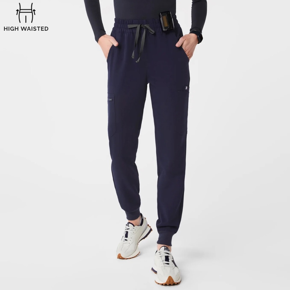 FIGS Scrubs High Waisted Uman Relaxed Jogger scrub pants navy blue XS